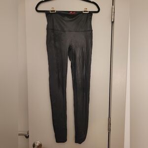 Spanx large metallic leather leggings